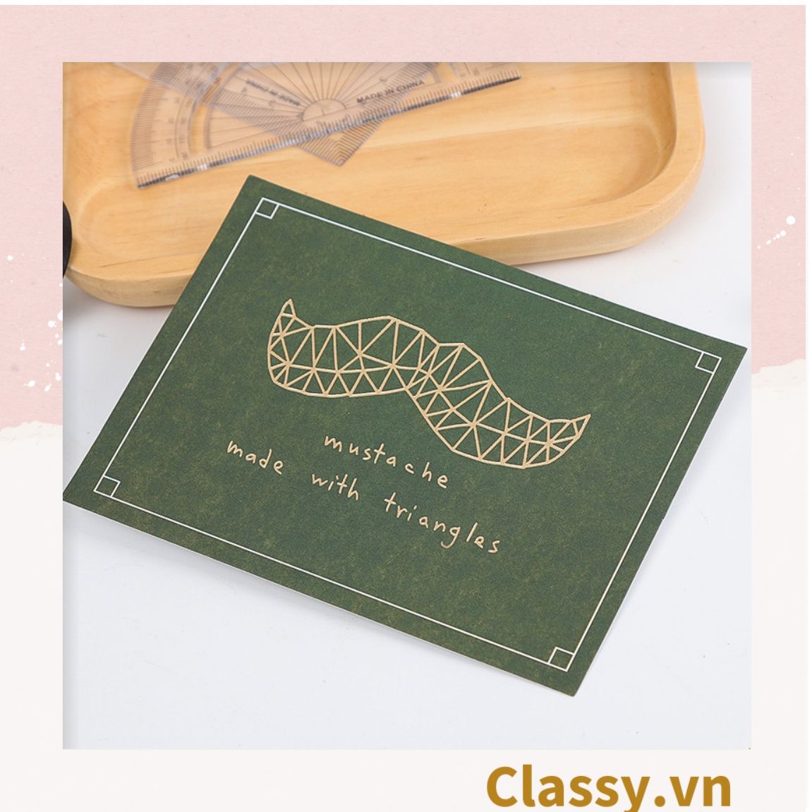 Thiệp Modern style Size lớn 14 X 10.4 CM, giấy kraft sang trọng kèm phong bì Q760