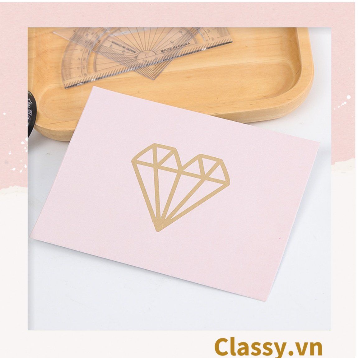 Thiệp Modern style Size lớn 14 X 10.4 CM, giấy kraft sang trọng kèm phong bì Q760