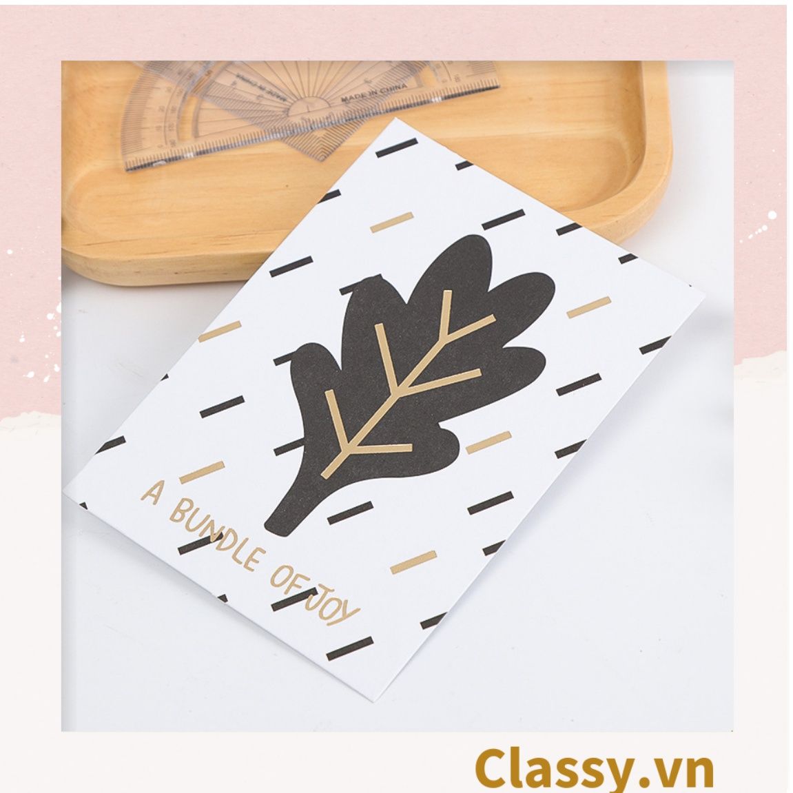 Thiệp Modern style Size lớn 14 X 10.4 CM, giấy kraft sang trọng kèm phong bì Q760
