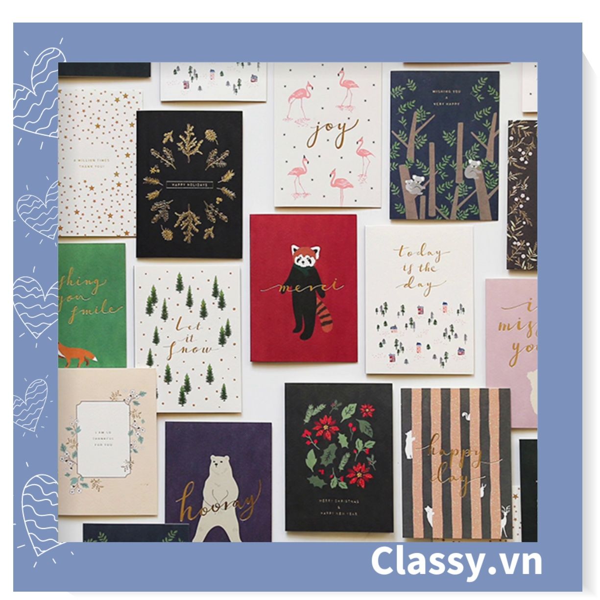 Thiệp Vintage style Size lớn 14 X 10.4 CM, giấy kraft sang trọng kèm phong bì Q761