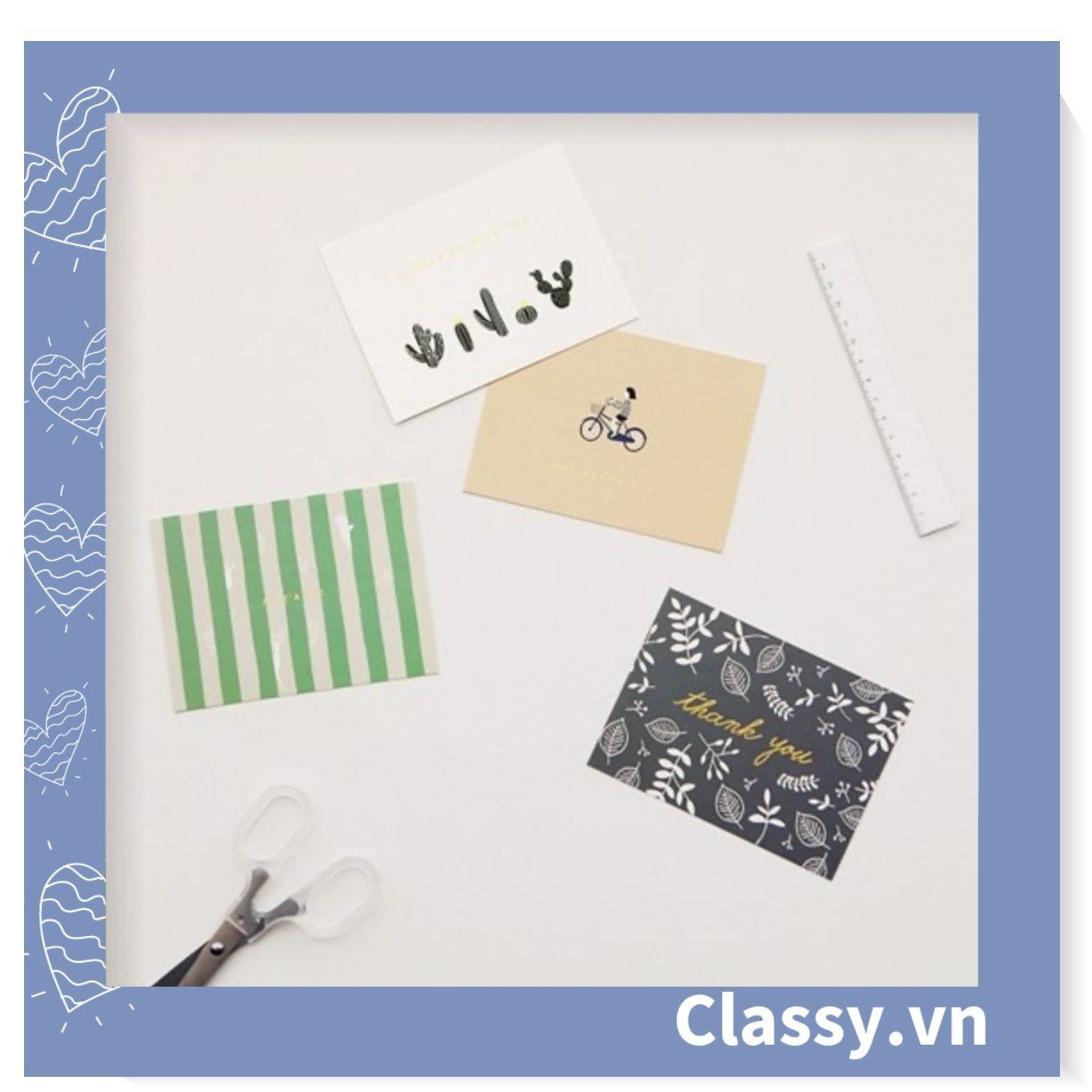 Thiệp Vintage style Size lớn 14 X 10.4 CM, giấy kraft sang trọng kèm phong bì Q761