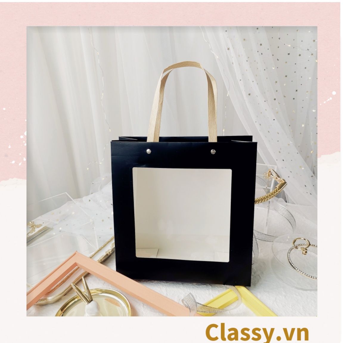 Q902 XÉ LẺ Túi giấy hoặc Hộp quà gấp kích thước 23 * 23 * 8CM quà tặng hoạ tiết hoa lá rất đẹp và sang