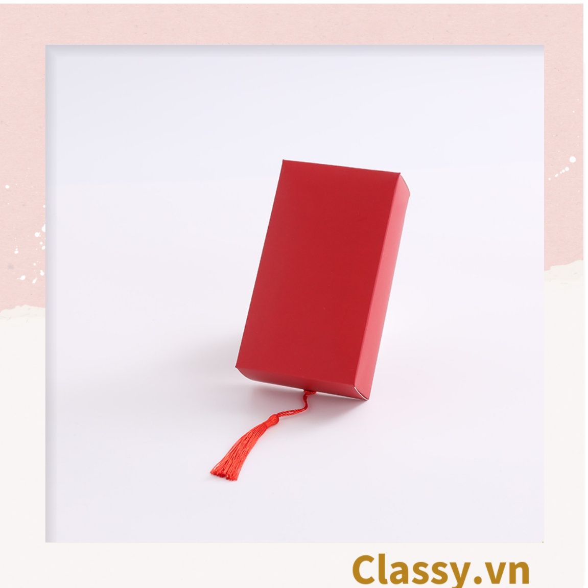 Q904 - (Kích thước 8.5*4.3*14.9cm) - Hộp giấy cổ điển bằng giấy tự gấp đựng quà tặng kèm ruy băng
