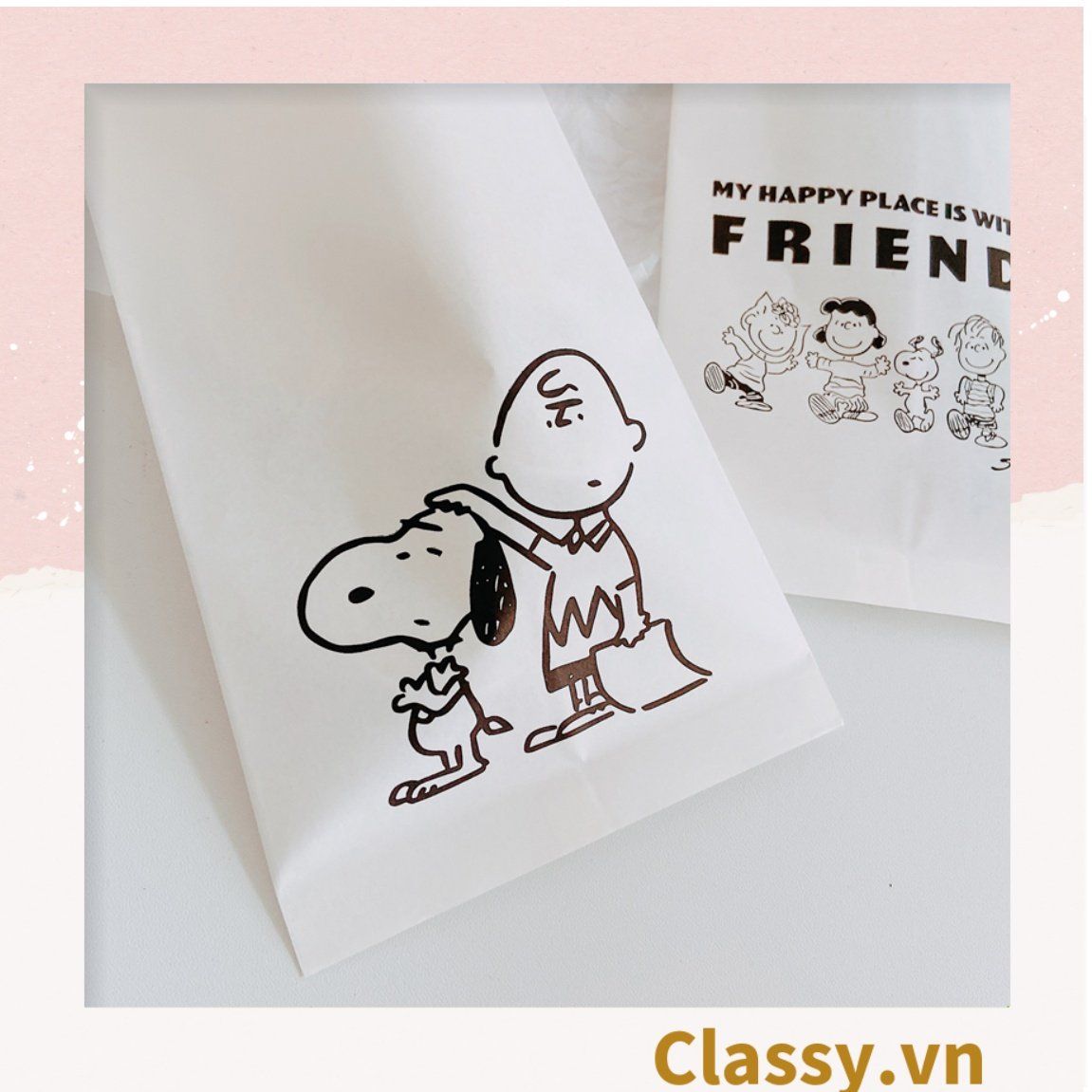 Classy Túi giấy vuông kích thước 13x13.8CM làm quà tặng T1475