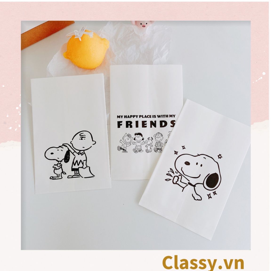 Classy Túi giấy vuông kích thước 13x13.8CM làm quà tặng T1475