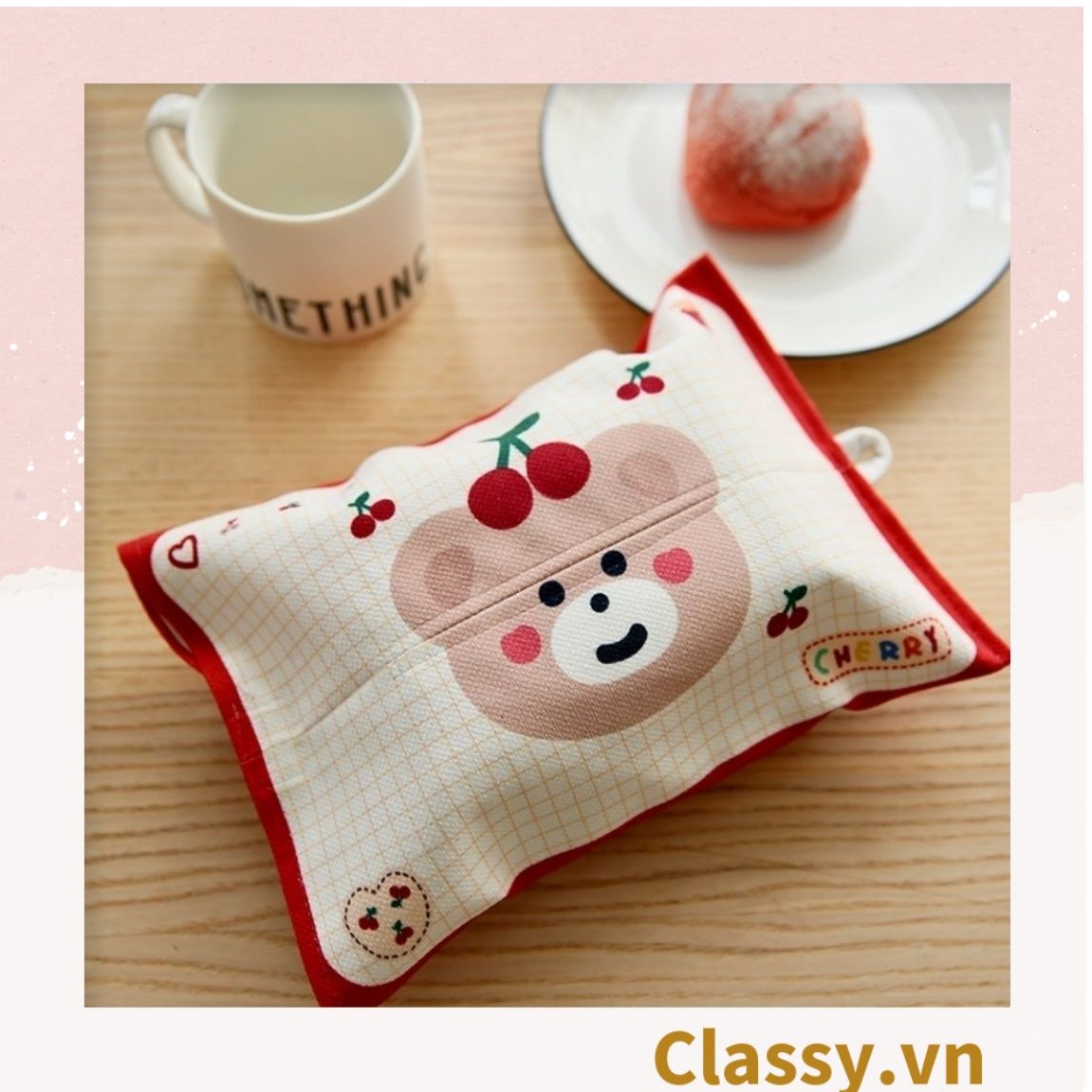  Classy Hộp đựng khăn giấy bằng vải cotton ngộ nghĩnh T1509 