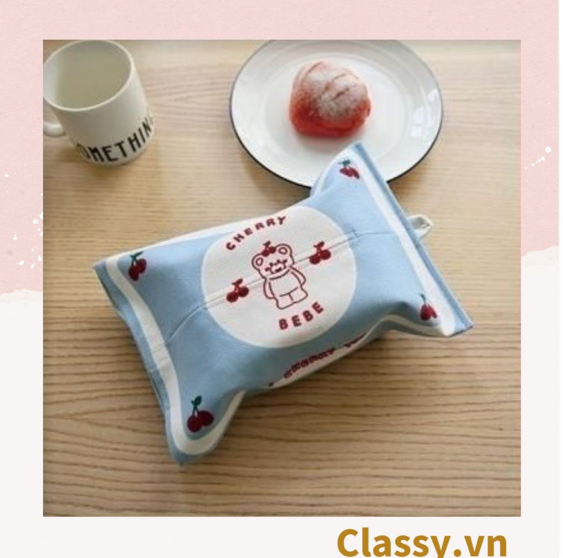 Classy Hộp đựng khăn giấy bằng vải cotton ngộ nghĩnh T1509