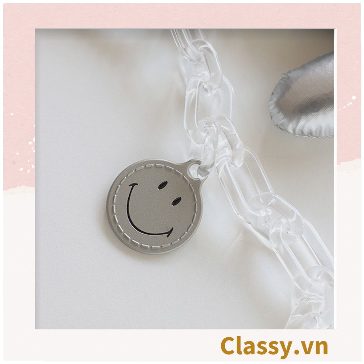 Classy Móc khóa đeo túi, ba lô hình trái tim metalic, móc khóa điện thoại, balo, ví T1766