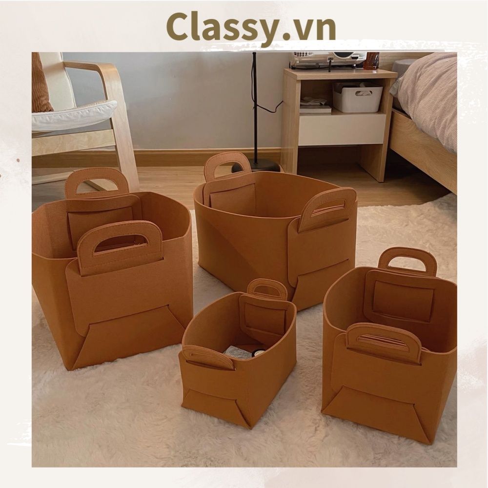 Giỏ Nỉ Xếp Được Đựng Quần Áo Sách Vở Đồ Chơi Trang Trí Nhà Cửa dễ dàng tháo rời và T1842