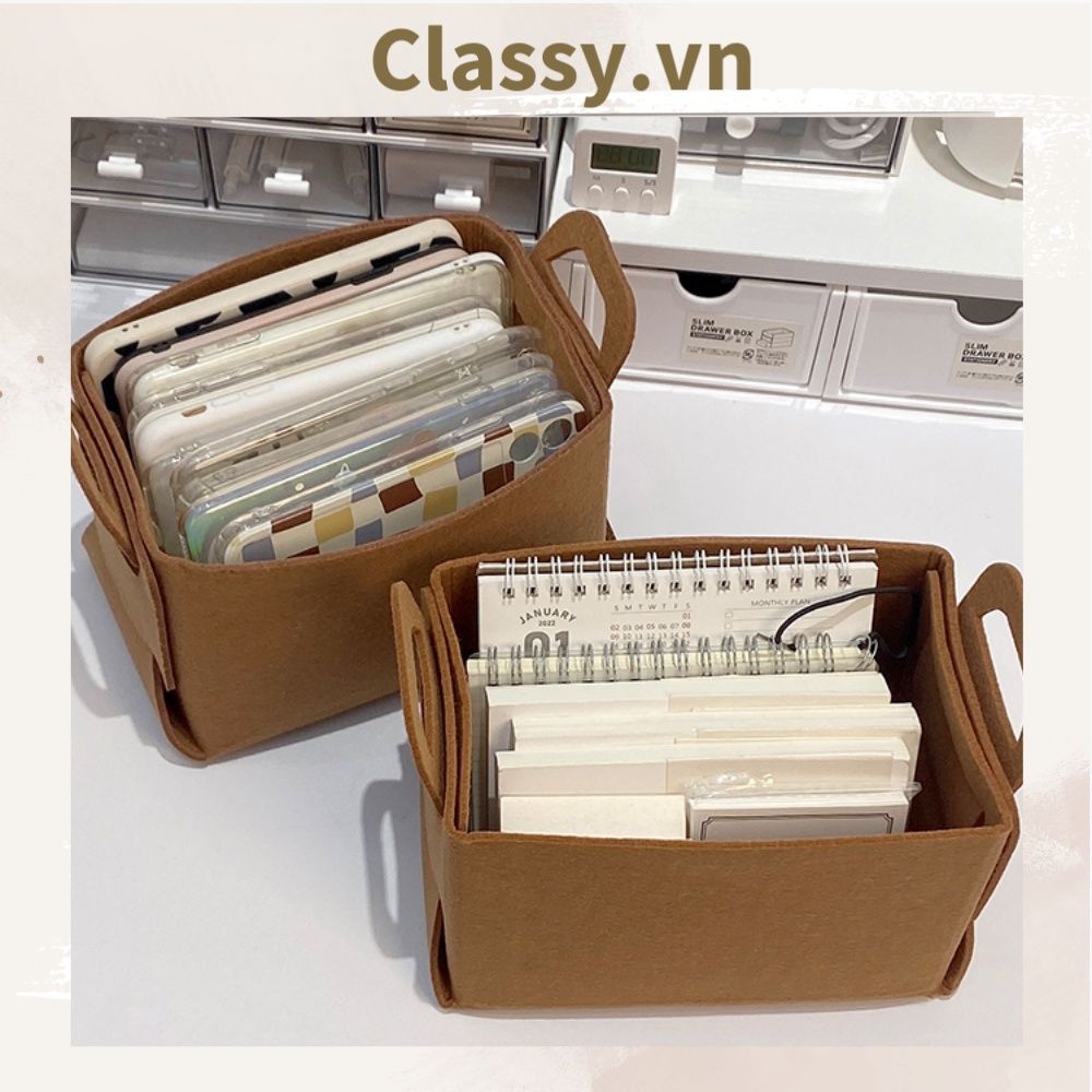 Giỏ Nỉ Xếp Được Đựng Quần Áo Sách Vở Đồ Chơi Trang Trí Nhà Cửa dễ dàng tháo rời và T1842