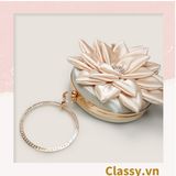  Cốp dự tiệc, Clutch cầm tay, Túi xách nữ đi tiệc Vintage Cánh hoa Lụa satin Hồng be tinh tế phù hợp dự tiệc, mặc áo dài, hẹn hò tối T199 