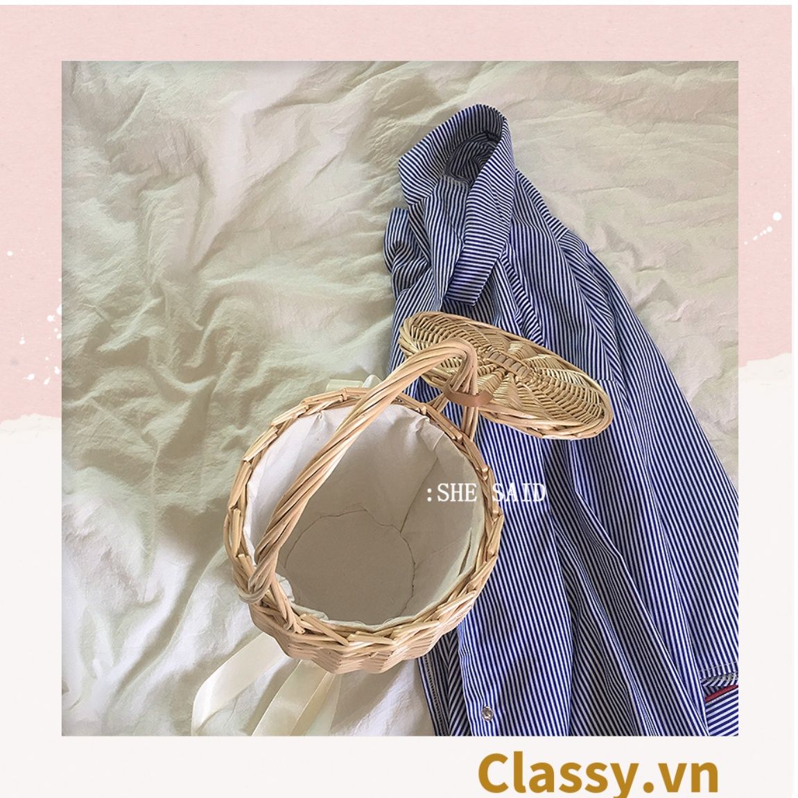 Túi Xách Đan Mây - Làn mây nhiều kiểu sang chảnh phối với áo dài, chụp hình, đi biển T201