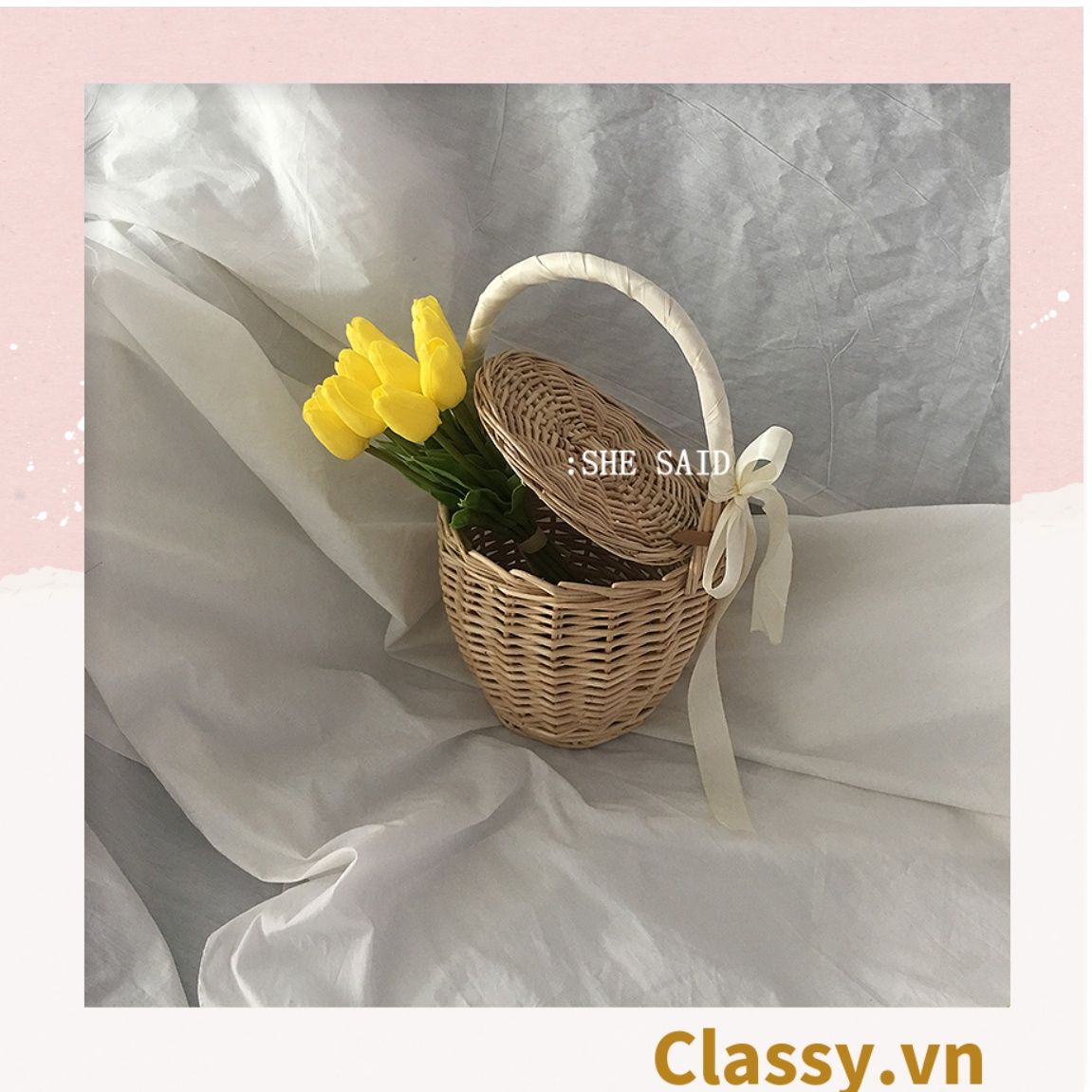 Túi Xách Đan Mây - Làn mây nhiều kiểu sang chảnh phối với áo dài, chụp hình, đi biển T201