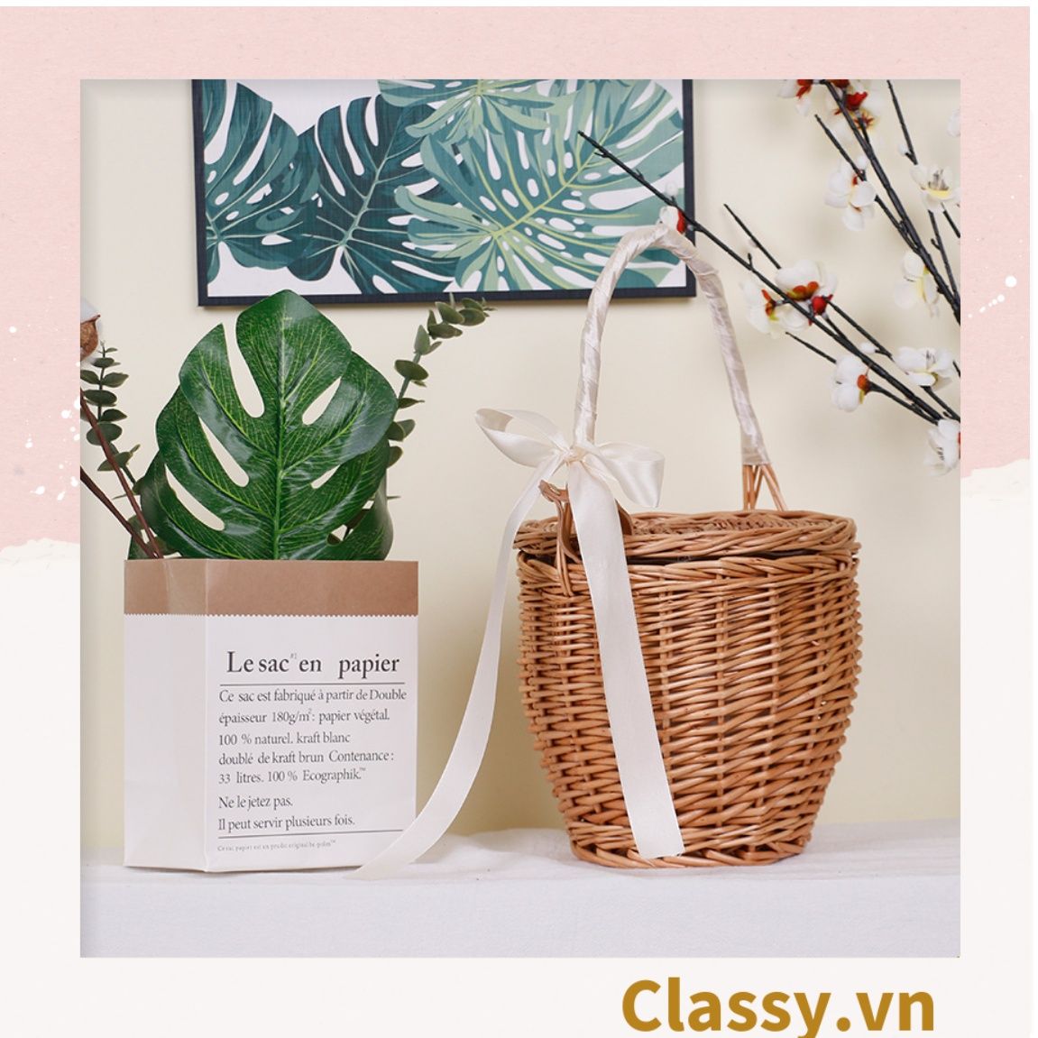 Túi Xách Đan Mây - Làn mây nhiều kiểu sang chảnh phối với áo dài, chụp hình, đi biển T201