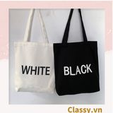  Túi vải Canvas 38 * 34 cm Bốn Màu in chữ White, Pink, Black, Yellow, Thân thiện với môi trường T222 