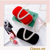  Cốp nhung - Clutch nhung đi tiệc siêu sang Dài 18 CM X Cao 6 CM, đựng vừa điện thoại, son môi 