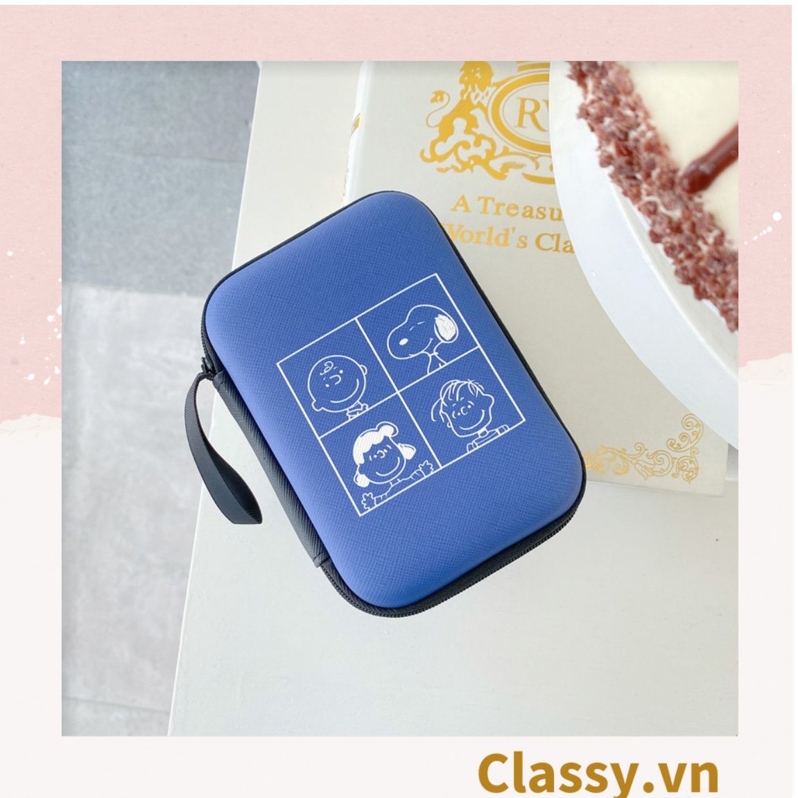 Túi Hộp hình vali đựng phụ kiện & dây cáp sạc (Size siêu to khổng lồ) 13.5 cm* 9.5 cm * 3.2 CM in hình hoạt hình (T293)