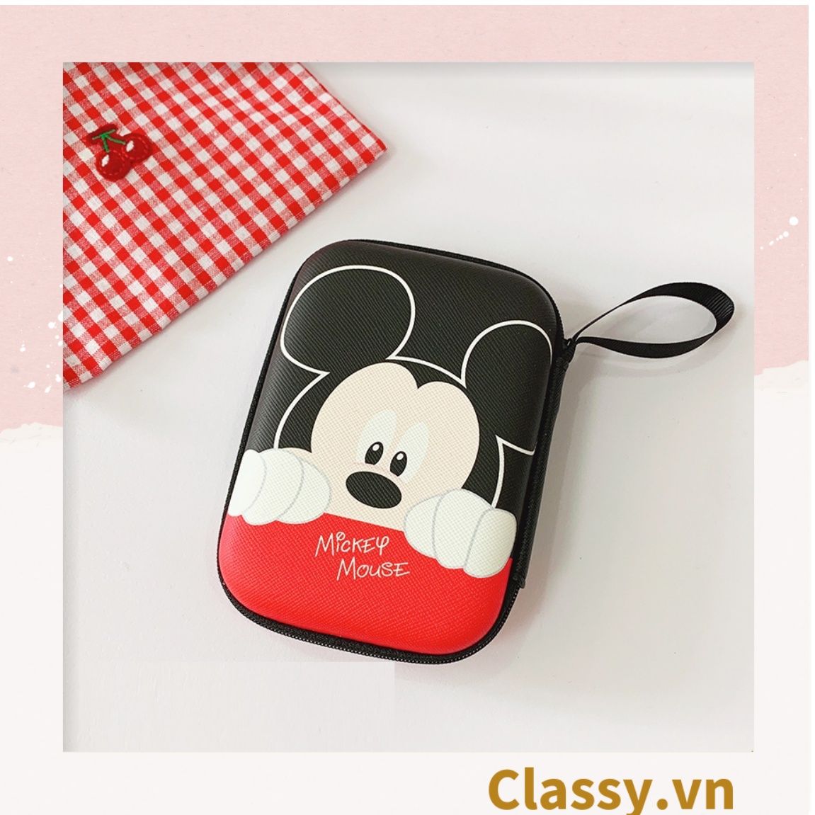 Túi Hộp hình vali đựng phụ kiện & dây cáp sạc (Size siêu to khổng lồ) 13.5 cm* 9.5 cm * 3.2 CM in hình hoạt hình (T293)