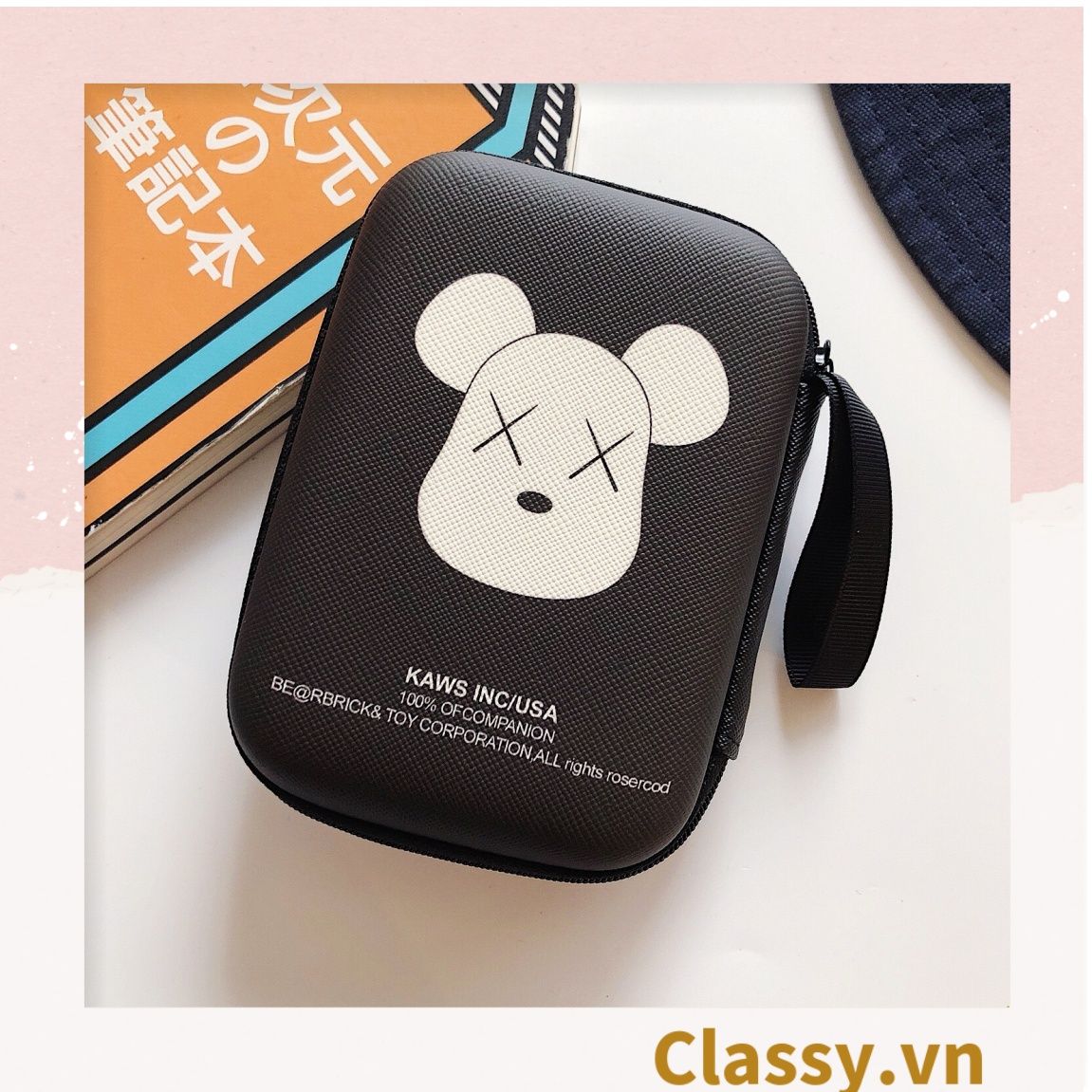 Túi Hộp hình vali đựng phụ kiện & dây cáp sạc (Size siêu to khổng lồ) 13.5 cm* 9.5 cm * 3.2 CM in hình hoạt hình (T293)