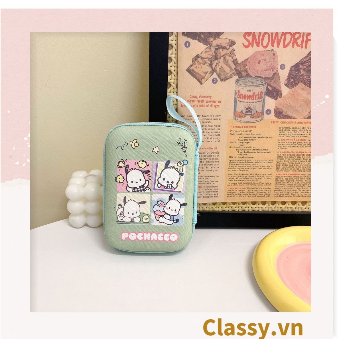 Túi Hộp hình vali đựng phụ kiện & dây cáp sạc (Size siêu to khổng lồ) 13.5 cm* 9.5 cm * 3.2 CM in hình hoạt hình (T293)