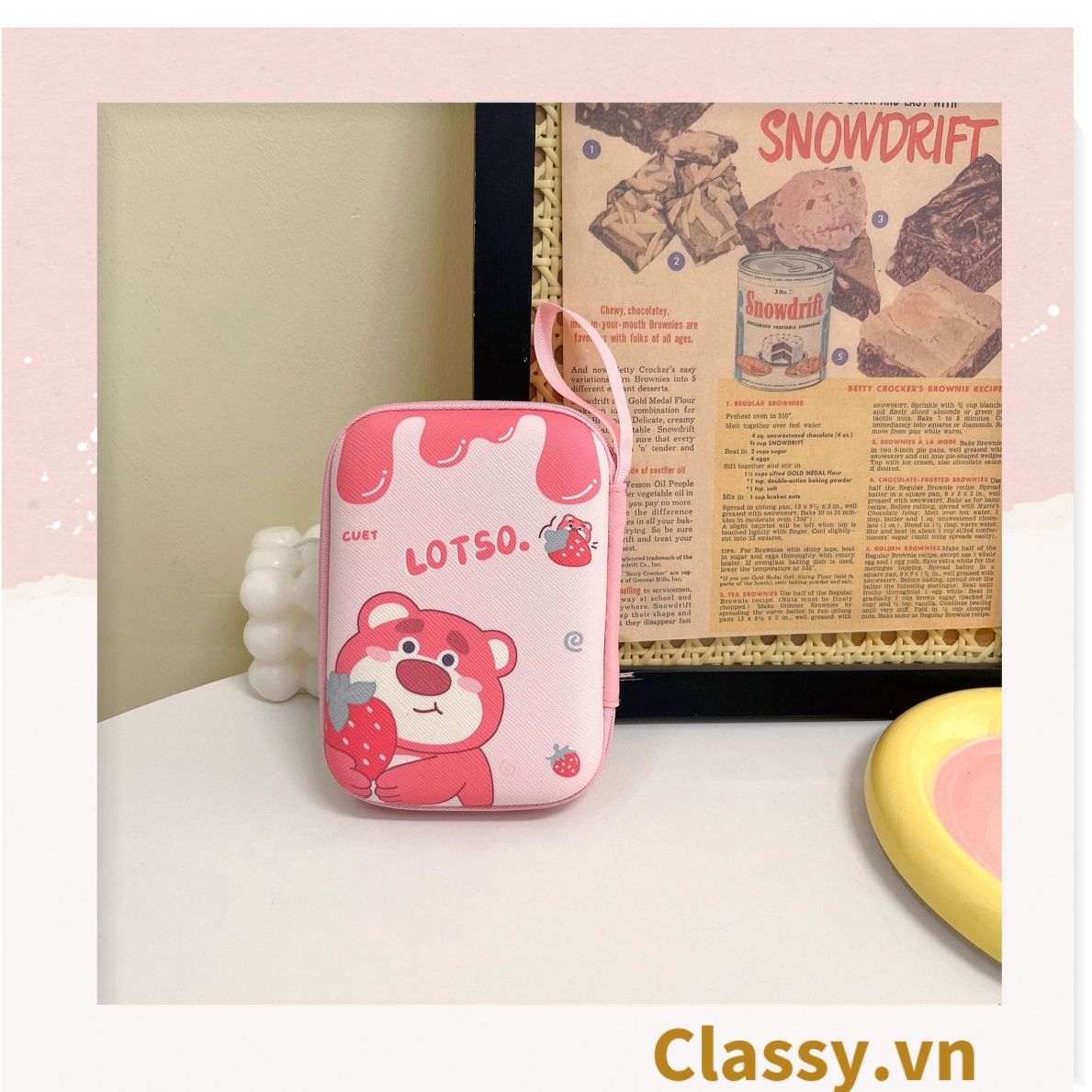 Túi Hộp hình vali đựng phụ kiện & dây cáp sạc (Size siêu to khổng lồ) 13.5 cm* 9.5 cm * 3.2 CM in hình hoạt hình (T293)
