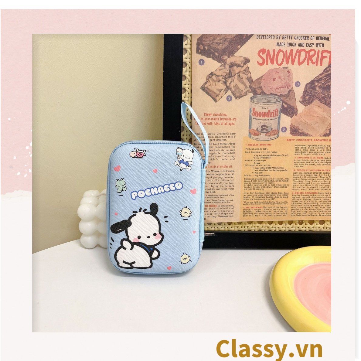 Túi Hộp hình vali đựng phụ kiện & dây cáp sạc (Size siêu to khổng lồ) 13.5 cm* 9.5 cm * 3.2 CM in hình hoạt hình (T293)
