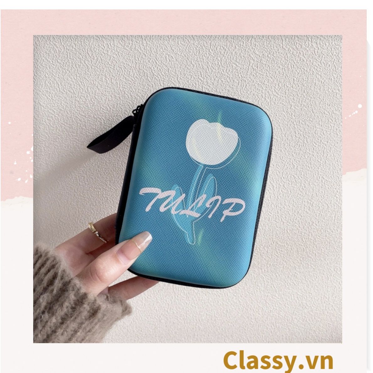 Túi Hộp hình vali đựng phụ kiện & dây cáp sạc (Size siêu to khổng lồ) 13.5 cm* 9.5 cm * 3.2 CM in hình hoạt hình (T293)