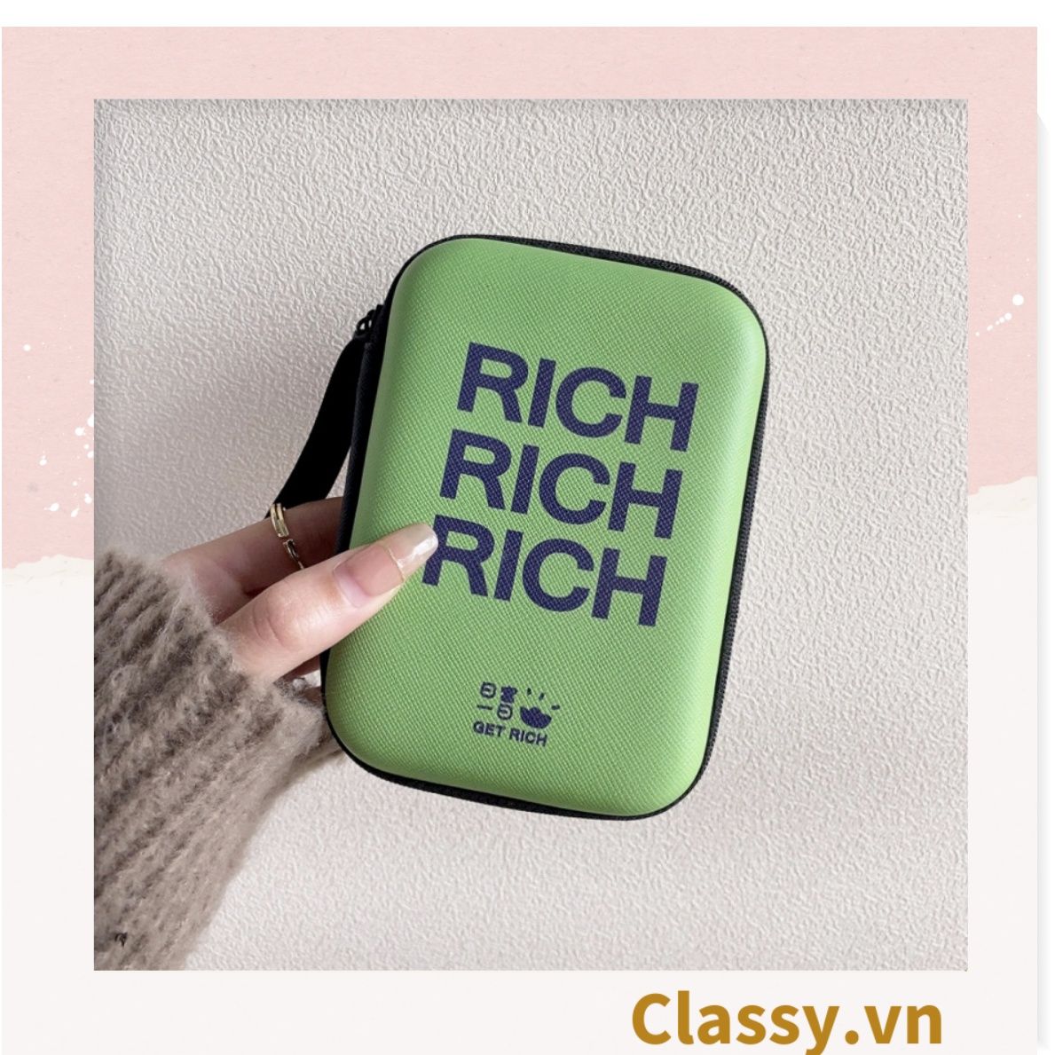 Túi Hộp hình vali đựng phụ kiện & dây cáp sạc (Size siêu to khổng lồ) 13.5 cm* 9.5 cm * 3.2 CM in hình hoạt hình (T293)