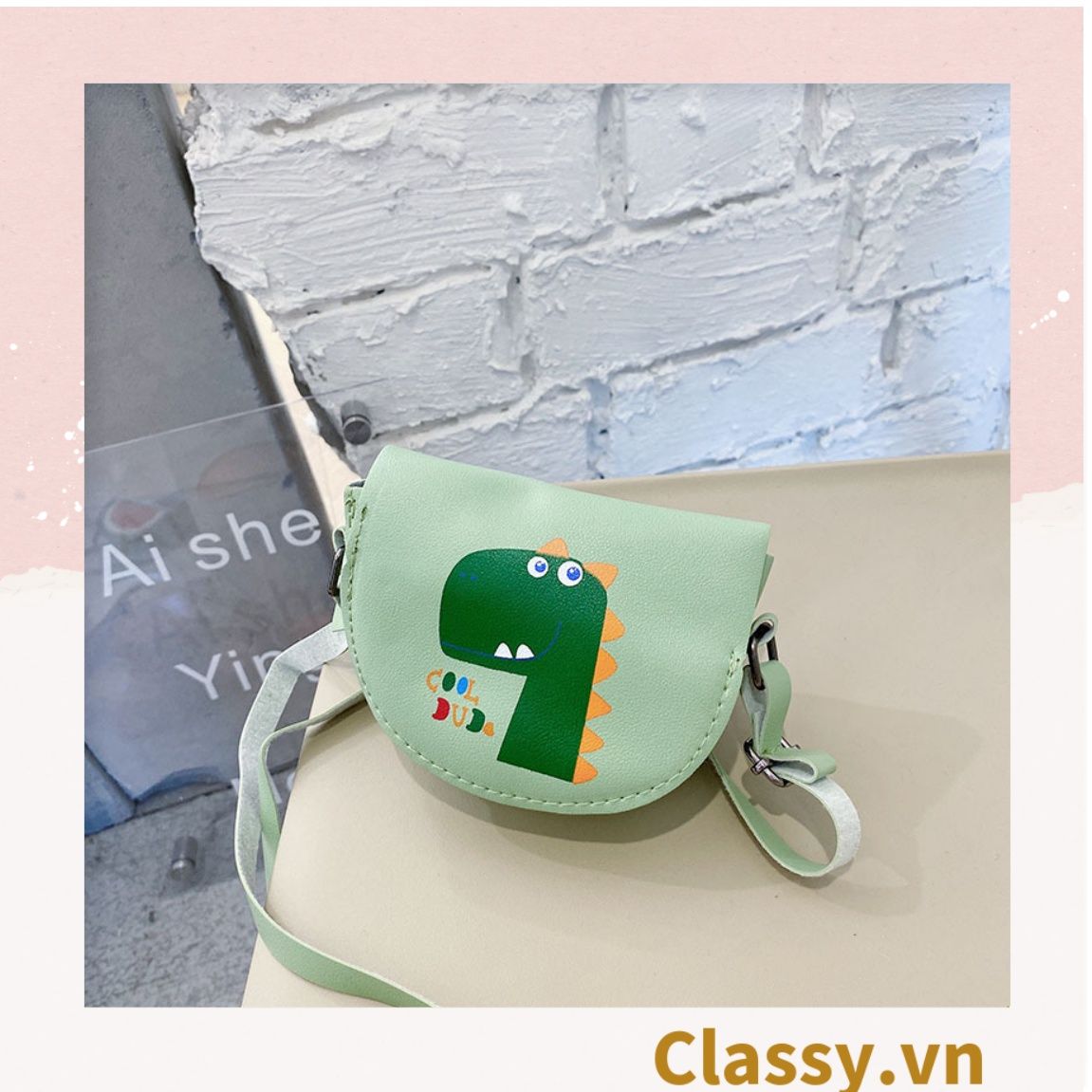 Túi mini hình bán nguyệt nắp gập nhiều màu nhiều họa tiết dễ thương đựng phụ kiện đồ chơi T583