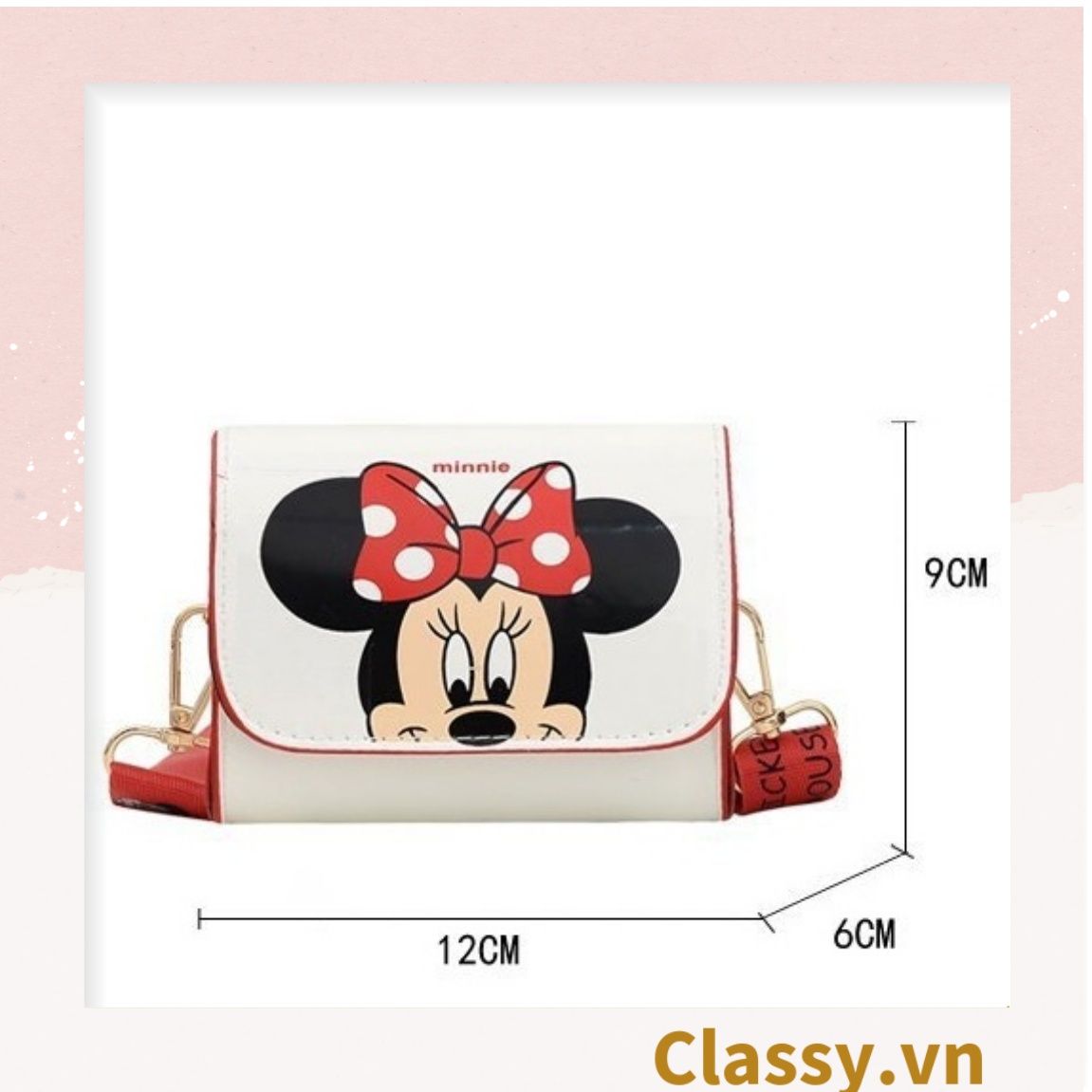  Túi mini hình vuông nhiều màu họa tiết hoạt hình Disney siêu dễ thương T584 