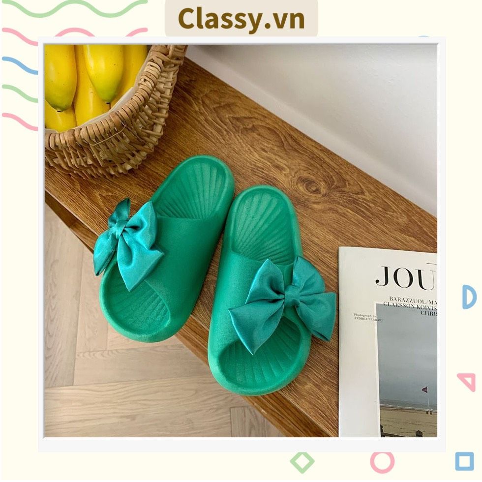 Dép quai ngang thắt nơ dành cho nữ, đi trong nhà, đi biển, đi spa tiện lợi G1253