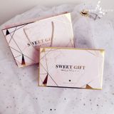  XÉ LẺ Bộ túi giấy +Hộp quà 26 * 16 * 5,5cm đựng quà, In chữ Sweet Gift phong cách châu Âu 
