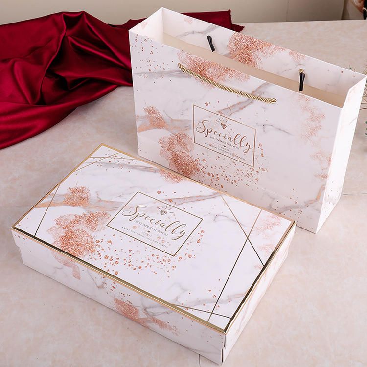  XÉ LẺ Túi giấy +Hộp quà Làm quà tặng hoạ tiết cẩm thạch, phong cách châu Âu Q246 
