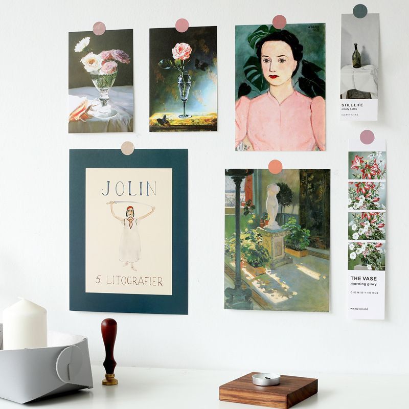 Set nhiều Thẻ ảnh, postcard Classy làm từ bìa cứng phong cách trang trí nhật ký/sách ảnh, dán tường, làm tranh Q1746