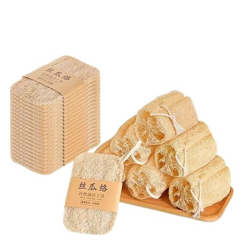 Combo 10 miếng Làm Sạch Mướp Tự Nhiên, Bàn Chải Rửa Chén, Khăn Lau Dầu, Khăn Lau Nhà Bếp PK970
