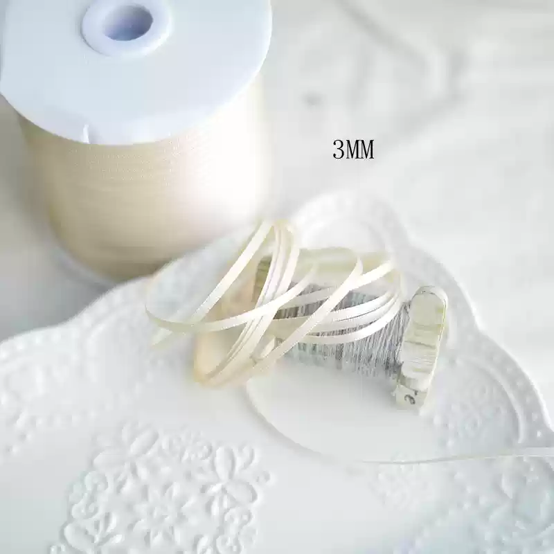 Cuộn 23 Mét Ruy băng vải sợi poly dài 01MÉT, Rộng 3 MM đơn sắc, đủ màu Q564