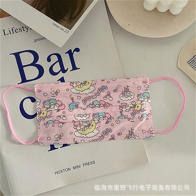 10 chiếc Khẩu trang in hình dễ thương với ba lớp kháng khuẩn, dây đeo chắc chắn, ôm khít gương mặt PK1019