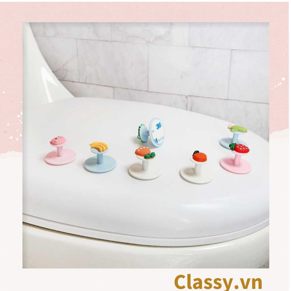 Móc treo đồ dán tường với họa tiết dễ thương, siêu bám dính PK1105