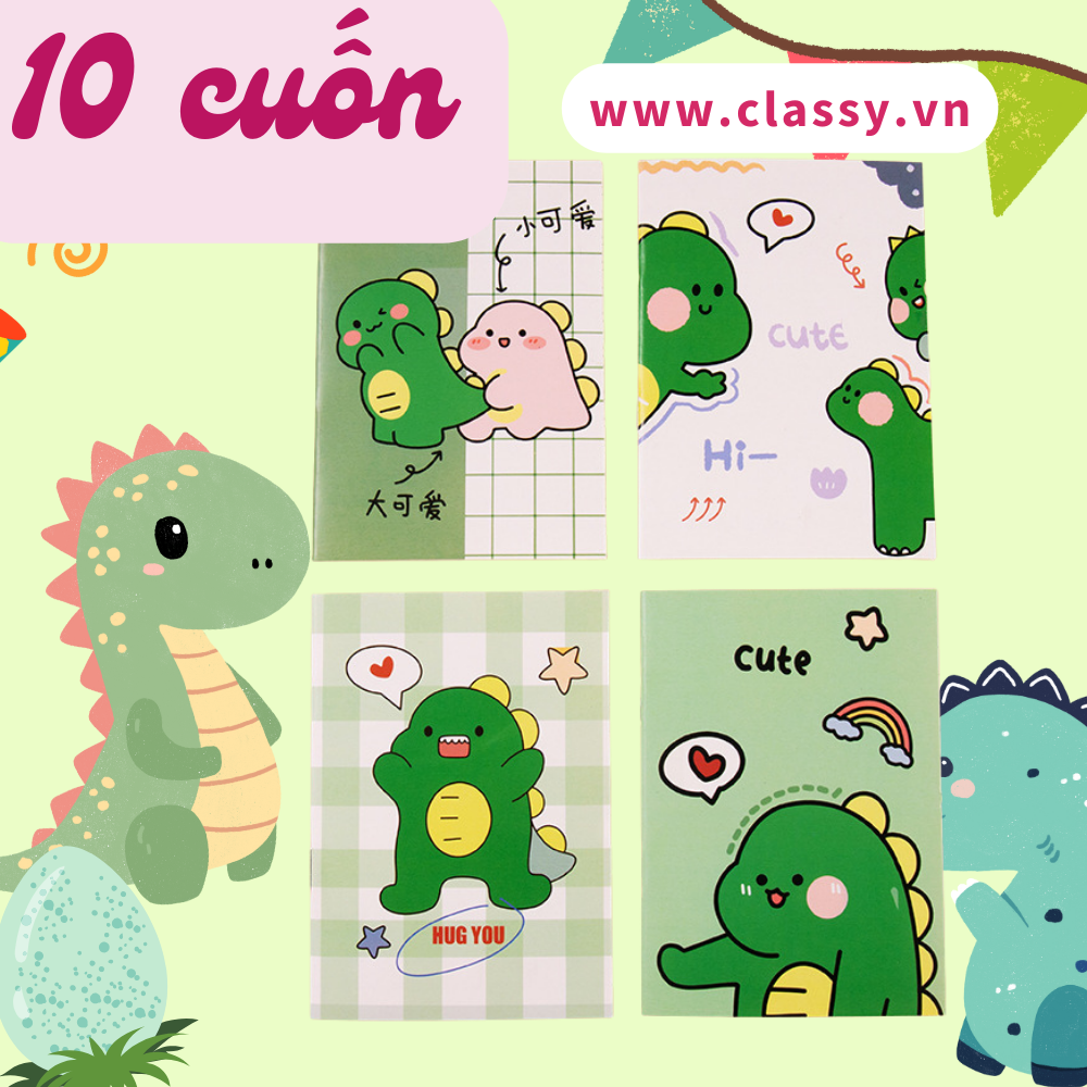 Combo 10 cuốn Sổ tay mini họa tiết dễ thương 85x120mm, ghi chép từ vựng, công thức tiện lợi mang theo bên người PK1139