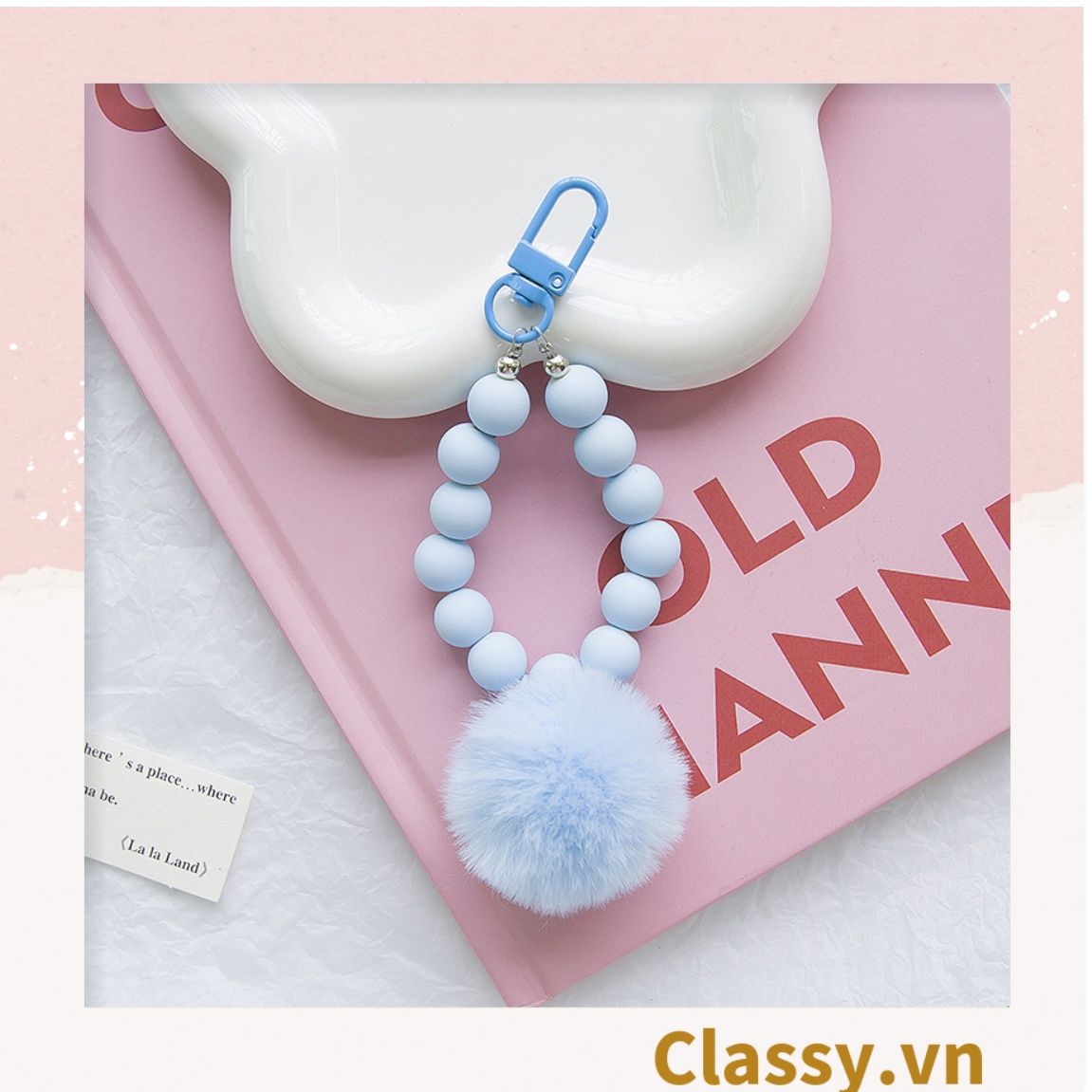 Classy Móc khóa chuỗi hạt nhựa nhiều màu, nhiều kích thước PK1268