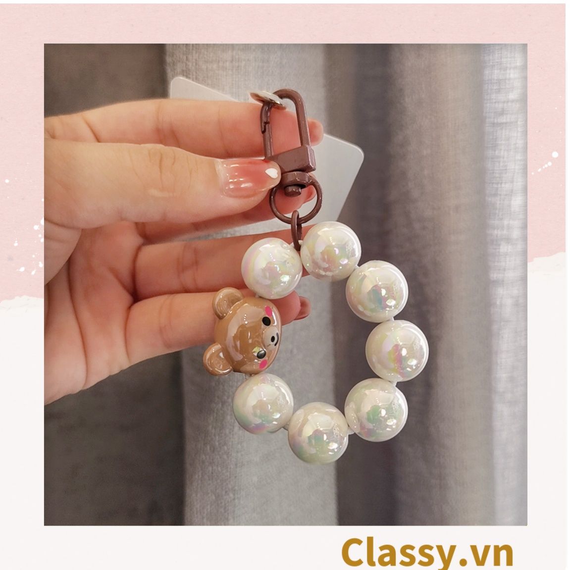 Classy Móc khóa chuỗi hạt nhựa nhiều màu, nhiều kích thước PK1268