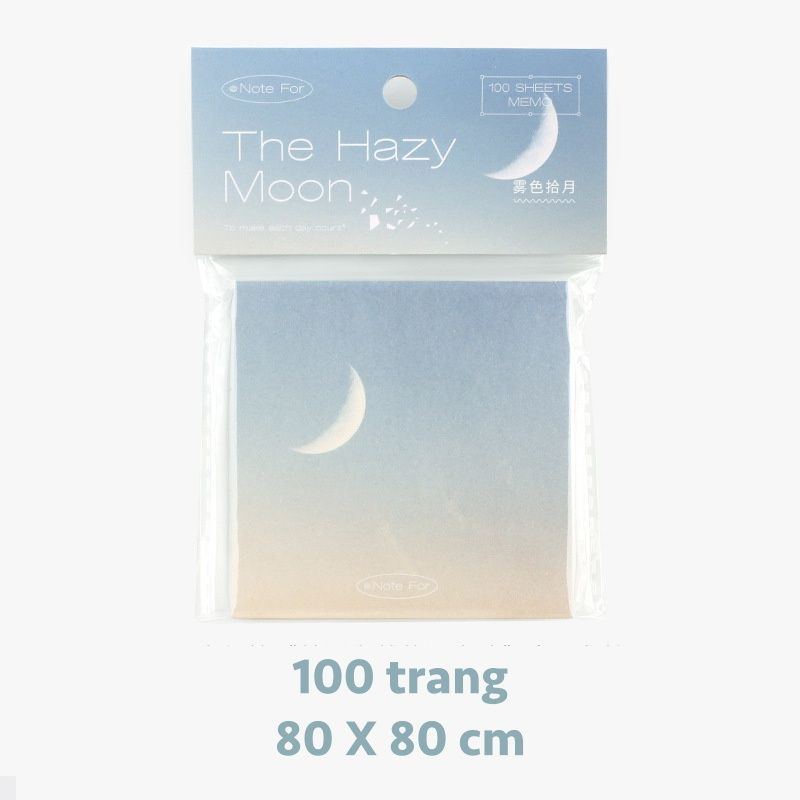100 tờ Giấy note, giấy ghi chú họa tiết bầu trời lãng mạn PK726, loại không có keo dính, có thể xé rời