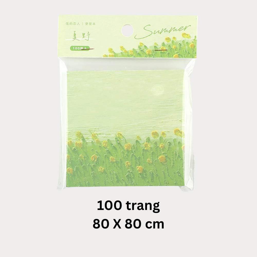 100 tờ Giấy note, giấy ghi chú họa tiết bầu trời lãng mạn PK726, loại không có keo dính, có thể xé rời