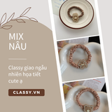  Dây cột tóc Classy bằng vải phi bóng hình chú thỏ con đáng yêu siêu bền PK1365 