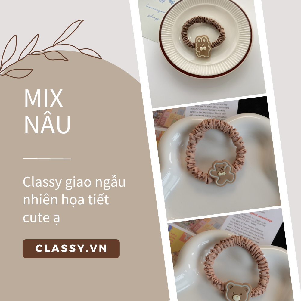Dây cột tóc Classy bằng vải phi bóng hình chú thỏ con đáng yêu siêu bền PK1365