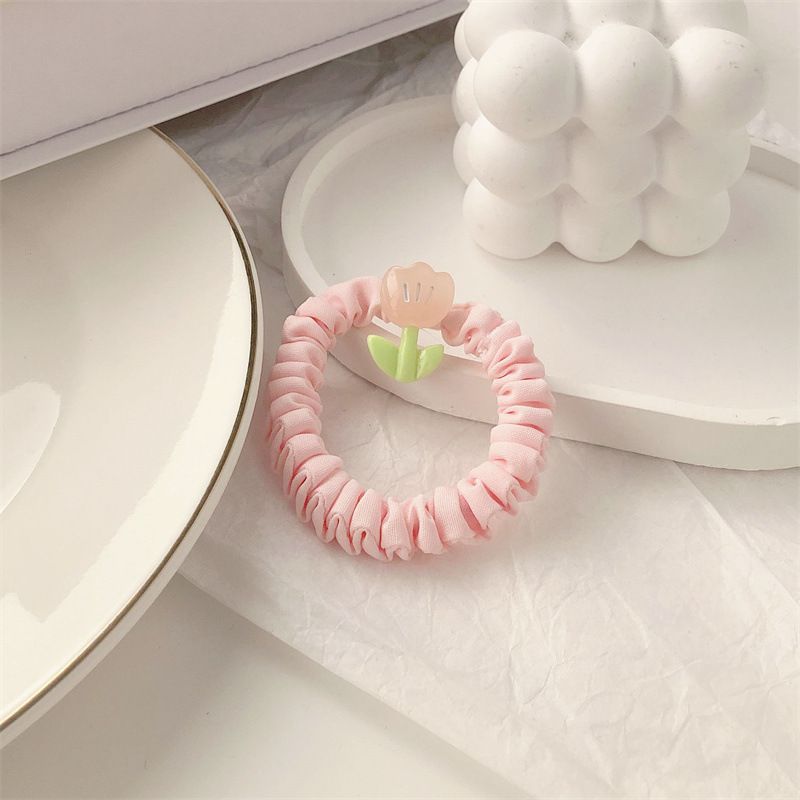 Dây cột tóc Classy bằng vải phi bóng hình chú thỏ con đáng yêu siêu bền PK1365