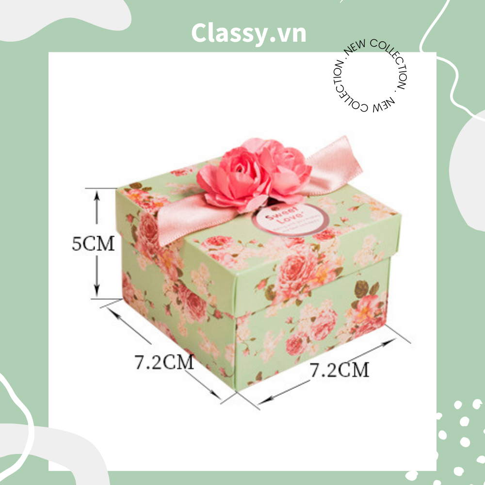  Classy Hộp quà tặng cỡ lớn gắn hoa gắn nơ sang trọng PK1381 