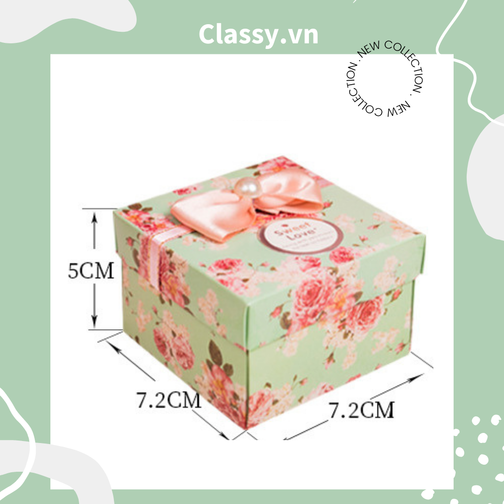  Classy Hộp quà tặng cỡ lớn gắn hoa gắn nơ sang trọng PK1381 