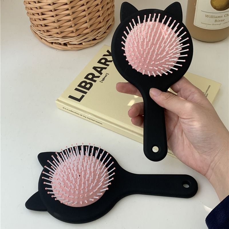 Classy Lược chải tóc, lược massage phong cách hàn quốc hình mèo đen hồng PK1552