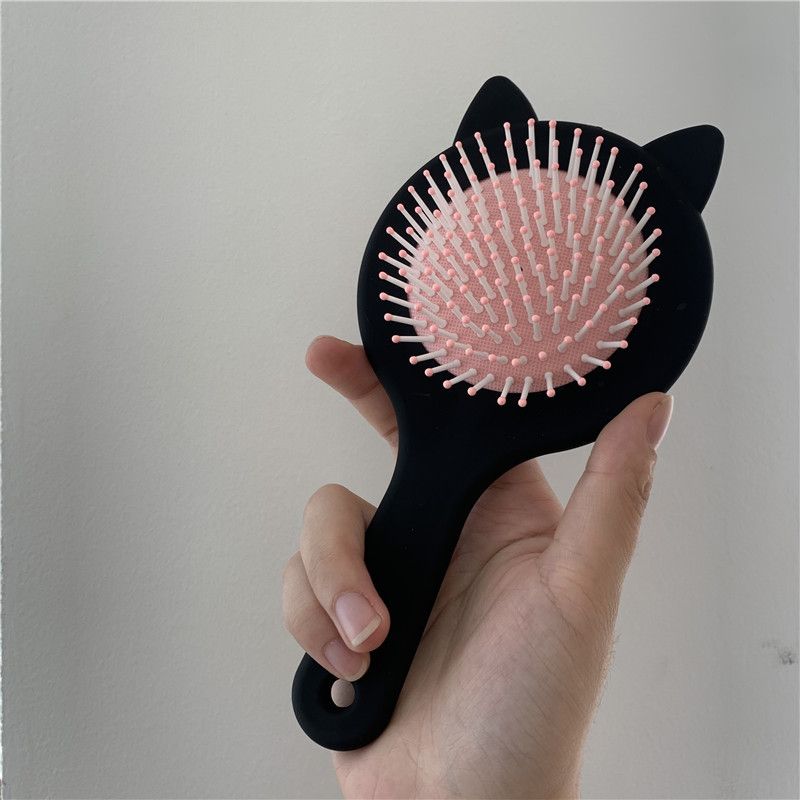 Classy Lược chải tóc, lược massage phong cách hàn quốc hình mèo đen hồng PK1552